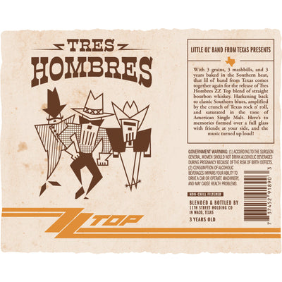 Tres Hombres ZZ Top Bourbon Finished in American Single Malt Casks - Goro's Liquor