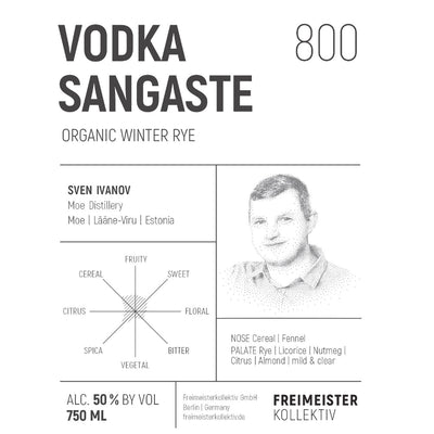Vodka Sangaste 800 Organic Winter Rye Vodka - Goro's Liquor