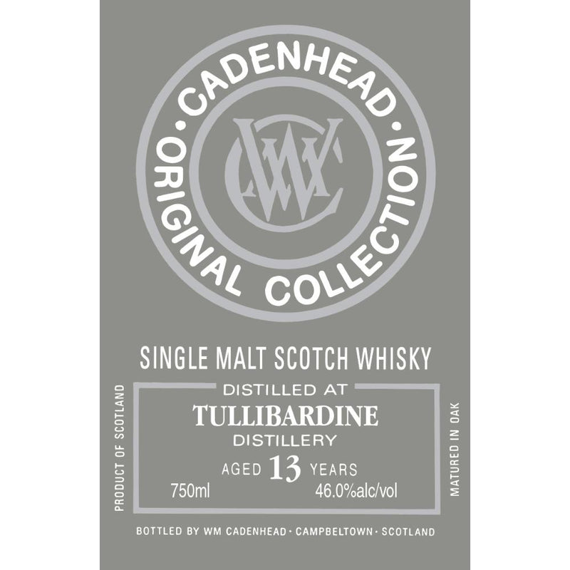 WM Cadenhead Original Collection 13 Year Old Tullibardine Distillery - Goro&