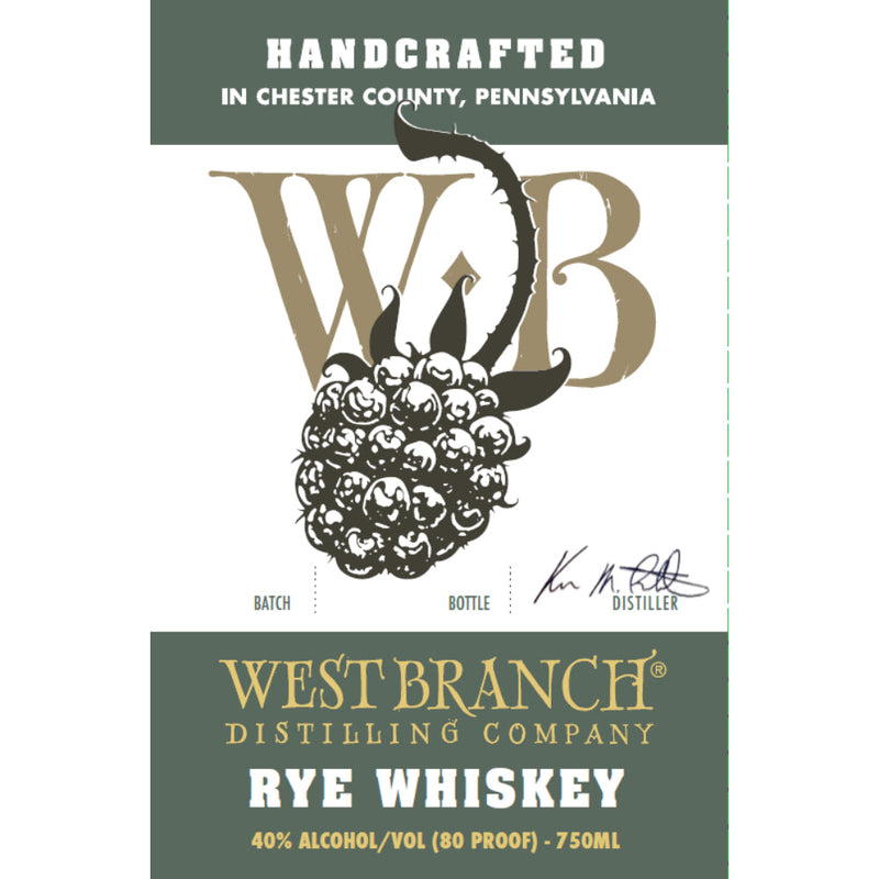West Branch Distilling Rye Whiskey - Goro&