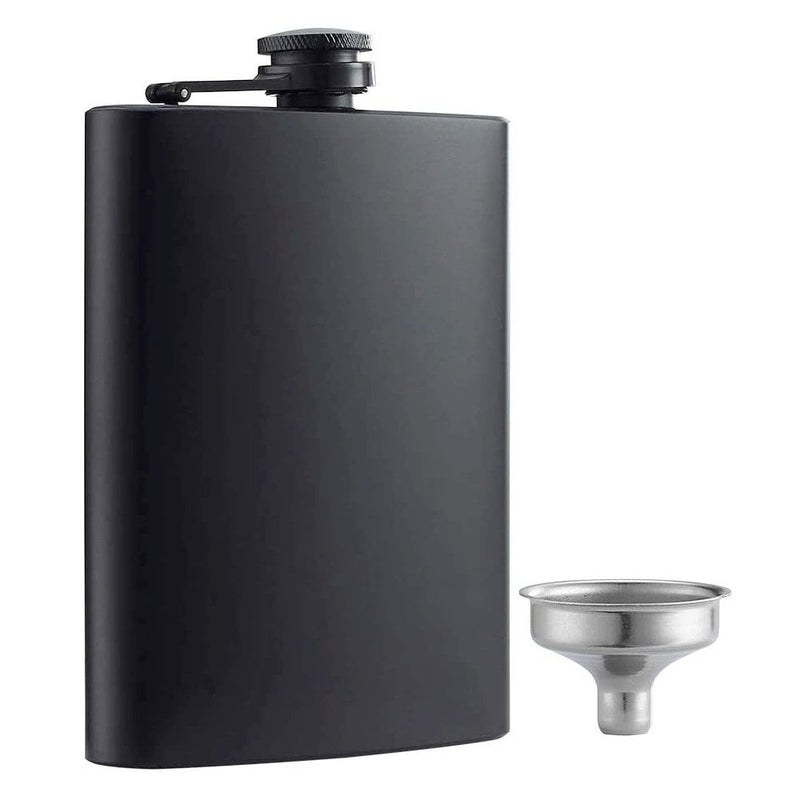 Whiskey Flask Matte Black 8oz - Goro&