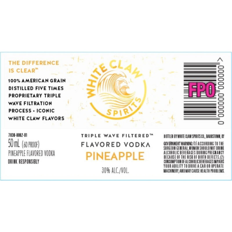 White Claw Spirits Pineapple Vodka 50mL 12 Pack - Goro&