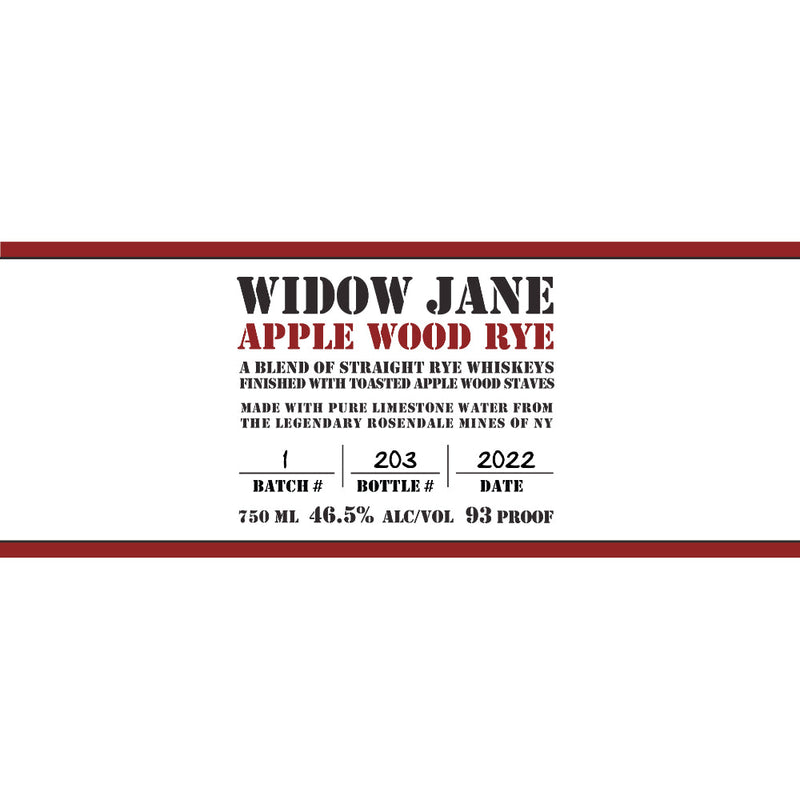 Widow Jane Apple Wood Rye - Goro&