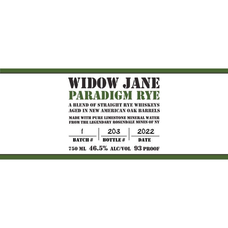 Widow Jane Paradigm Rye - Goro&