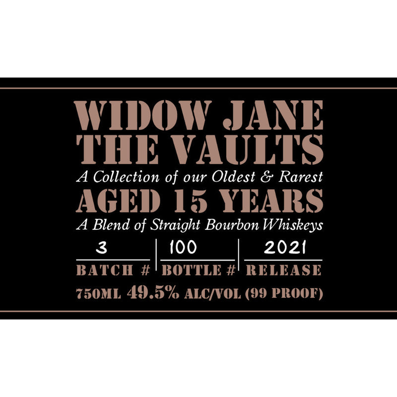 Widow Jane The Vaults 15 Year Old 2021 Release - Goro&