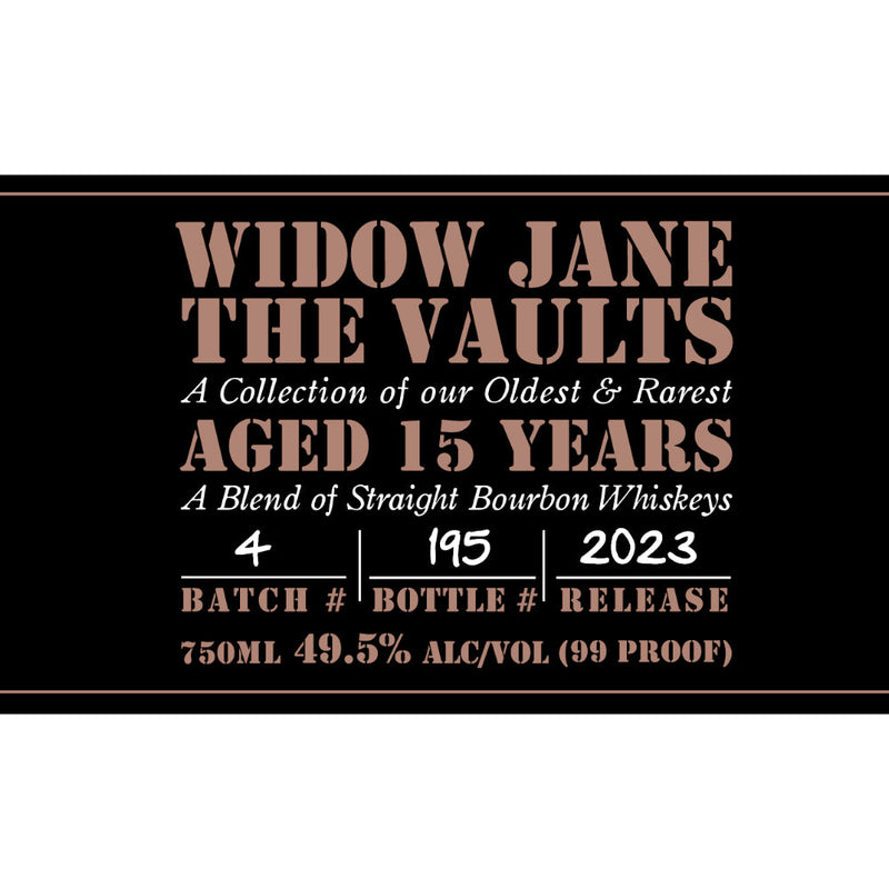 Widow Jane The Vaults 15 Year Old 2023 Release - Goro&