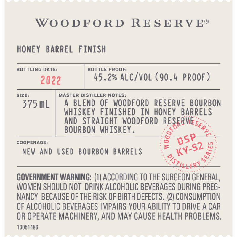 Woodford Reserve Honey Barrel Finish Bourbon - Goro&