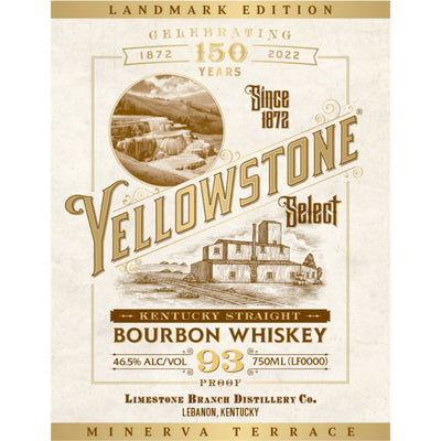 Yellowstone Select Landmark Edition Bourbon Minerva Terrace - Goro's Liquor