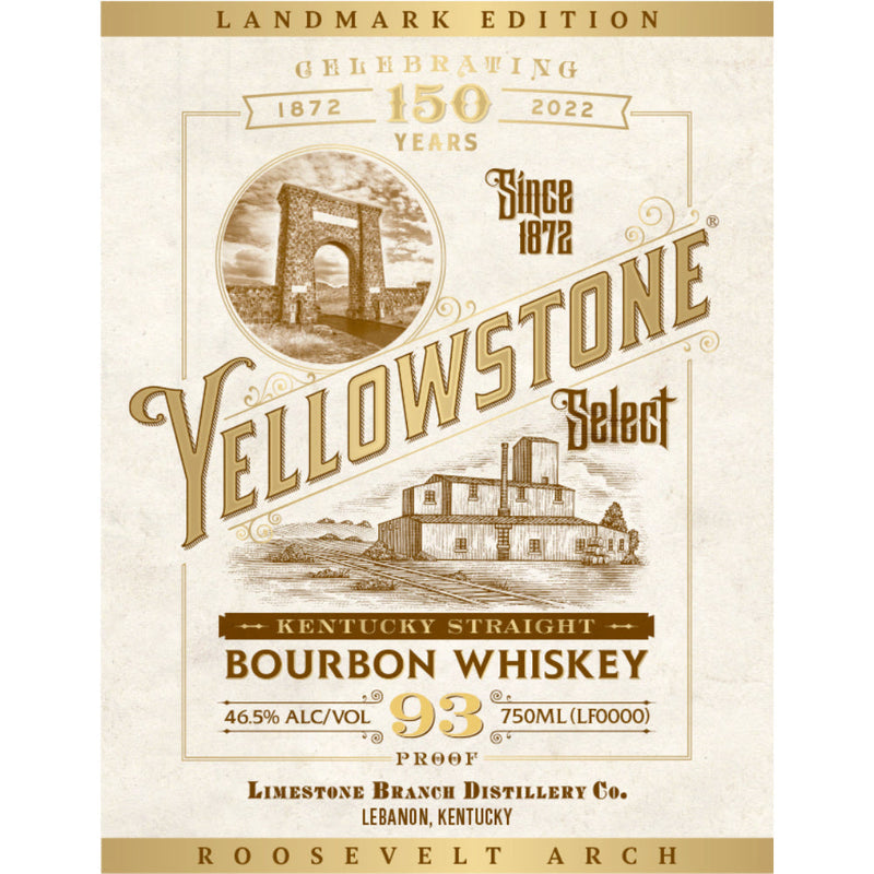 Yellowstone Select Landmark Edition Bourbon Roosevelt Arch - Goro&