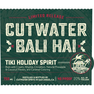 Bali Hai Tiki Holiday Spirit Rum Cutwater Spirits 