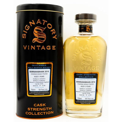 Signatory Cask Strength 2014 Bunnahabhain 5 Year Islay Single Malt Scotch Whsiky - Goro's Liquor