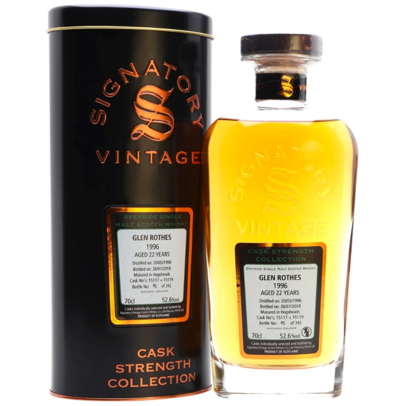 Signatory Cask Strength GlenRothes 1997 22 Year Old Single Barrel Single Malt Whisky - Goro&