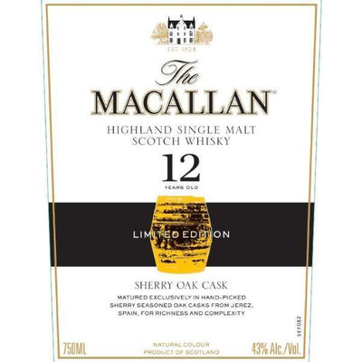 Buy The Macallan 12 Year Old Sherry Oak Limited Edition online from the best online liquor store in the USA.