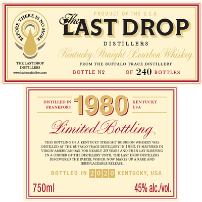 The Last Drop XIX 1980 Buffalo Trace Bourbon The Last Drop Distillers