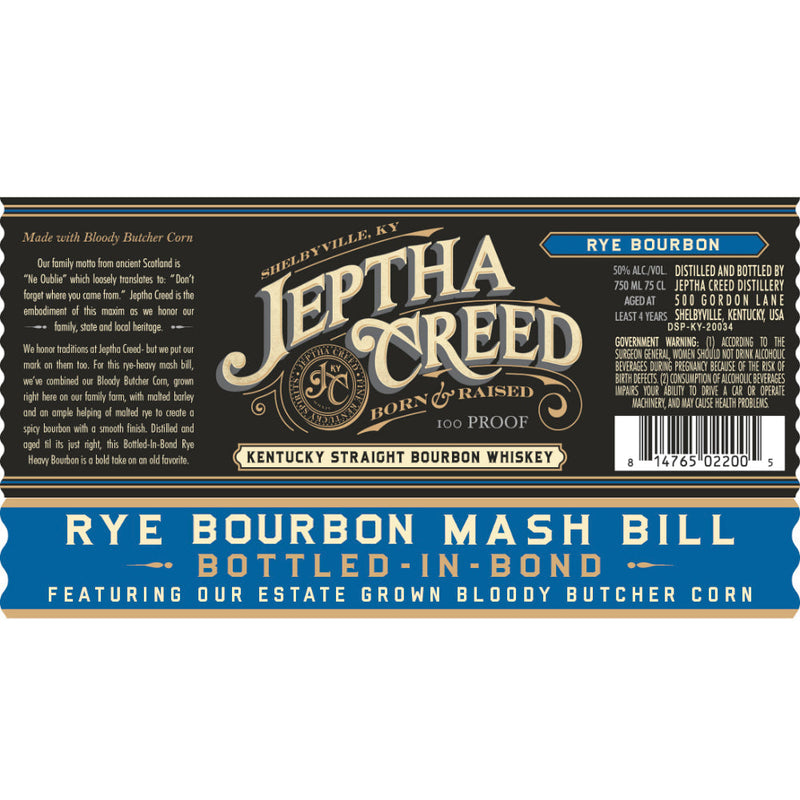 Jeptha Creed Bottled In Bond Straight Bourbon - Goro&