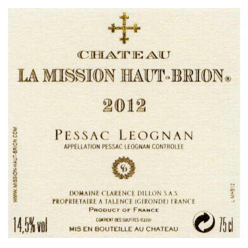 Chateau La Mission Haut-Brion 2012 Pessac Leognan - Goro&